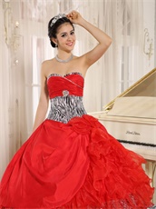 Unlimited Wholesale Price Red Quinceanera Ball Gown With Zebra