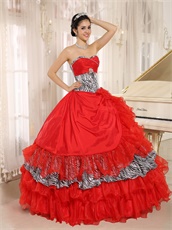 Unlimited Wholesale Price Red Quinceanera Ball Gown With Zebra