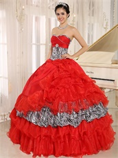 Unlimited Wholesale Price Red Quinceanera Ball Gown With Zebra