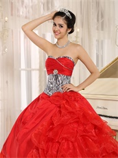 Unlimited Wholesale Price Red Quinceanera Ball Gown With Zebra