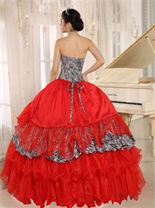 Unlimited Wholesale Price Red Quinceanera Ball Gown With Zebra