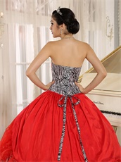 Unlimited Wholesale Price Red Quinceanera Ball Gown With Zebra