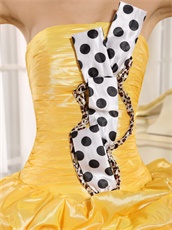 White Black Wave Point Ball Gown Beauty and the Beast Theme Yellow