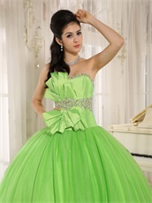 Pretty Spring Green Cakes Puffy Gown For Quinceanera Girl Wear