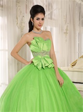 Pretty Spring Green Cakes Puffy Gown For Quinceanera Girl Wear