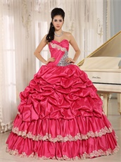2019 Pretty Rose Hot Pink Brightly Quinceanera Cake Gowns Maiden