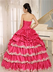 2019 Pretty Rose Hot Pink Brightly Quinceanera Cake Gowns Maiden