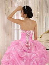 Lovely Hot Pink Pick-ups Quinceanera Ball Gown Printed Floral Pattern