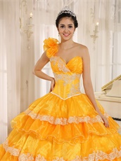 Yellow Cakes Quinceanera Gown Wear For Beauty and the Beast Theme