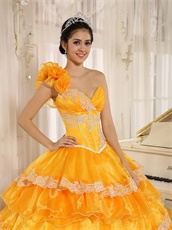 Yellow Cakes Quinceanera Gown Wear For Beauty and the Beast Theme