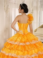 Yellow Cakes Quinceanera Gown Wear For Beauty and the Beast Theme