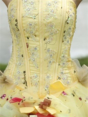 Lolita Cute Daffodil Quinceanera Ball Gown Runway Pageant