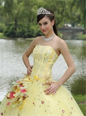Lolita Cute Daffodil Quinceanera Ball Gown Runway Pageant