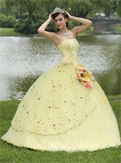 Lolita Cute Daffodil Quinceanera Ball Gown Runway Pageant