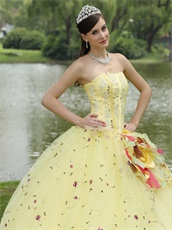 Lolita Cute Daffodil Quinceanera Ball Gown Runway Pageant