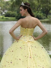 Lolita Cute Daffodil Quinceanera Ball Gown Runway Pageant