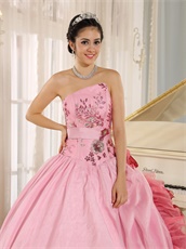 High Quality Sparkle Applqiues Sweet 16 Quinceanera Dress Pink Amiable