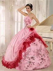 High Quality Sparkle Applqiues Sweet 16 Quinceanera Dress Pink Amiable