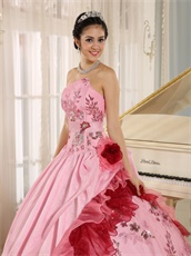 High Quality Sparkle Applqiues Sweet 16 Quinceanera Dress Pink Amiable