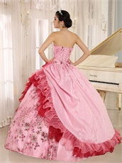 High Quality Sparkle Applqiues Sweet 16 Quinceanera Dress Pink Amiable