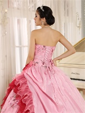 High Quality Sparkle Applqiues Sweet 16 Quinceanera Dress Pink Amiable