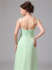 V-neck Straps Apple Green Mother Evening Dress Custom Fit Free