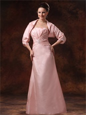 New Arrival Pink A-line Bridal Mother Dress With Jacket Physical Store