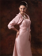 New Arrival Pink A-line Bridal Mother Dress With Jacket Physical Store