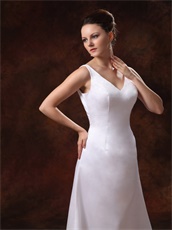 Noble White V-neck Backless Mother Dress Attend Weeding Costume
