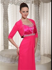 Brilliant Empire Hot Pink Mother Bridal Dress With Jacket Spring Wear