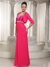Brilliant Empire Hot Pink Mother Bridal Dress With Jacket Spring Wear