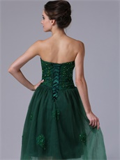 A-Line Tulle Tea-length Skirt Dark Green Gathering Dress Lady Most Choice