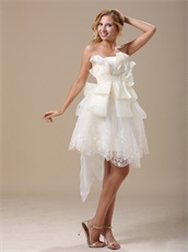 Romantic White Bow Emberllish Puberty Prom Gowns Design Your Own