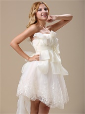 Romantic White Bow Emberllish Puberty Prom Gowns Design Your Own