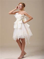 Romantic White Bow Emberllish Puberty Prom Gowns Design Your Own