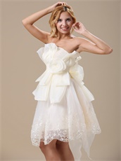 Romantic White Bow Emberllish Puberty Prom Gowns Design Your Own