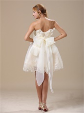 Romantic White Bow Emberllish Puberty Prom Gowns Design Your Own