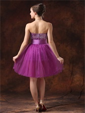 Sparkling Purple Short Prom Dress Detachable Multiple Wear Method