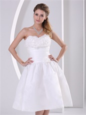 Petite Strapless Rosette Flowers White High School Prom Dress High Quality