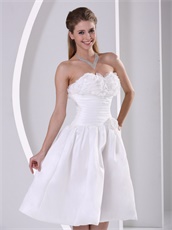 Petite Strapless Rosette Flowers White High School Prom Dress High Quality