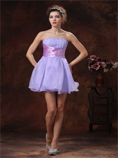 Nifty Lavender Short Prom Dress Lilac Waist Beaded Embellishment