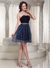 Sexy Sleeveless Shiny Sequin Mini Skirt Navy University Prom Dress Most Popular