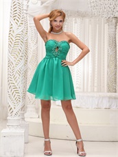 Turquoise Cut Out Show Chest Mini Homecoming Dress Promotion