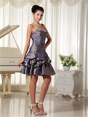 Noble Strapless Short Bubble Skirt Dark Purple Taffeta Prom Dress Store
