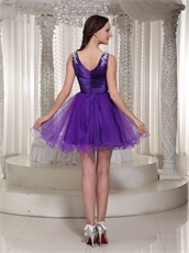 Flattering V-neck Purple Cache Puberty Rite Prom Dress For Girl