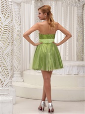 Sparkle Sequin and Tulle Grass Green Night Club Dress With Sash