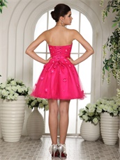 Pretty Fully Flowers Decorate Hot Pink Mini Homeingcome Dress High Street