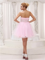 Popular Strapless Baby Pink Mini Prom Dress For Chorus Performance