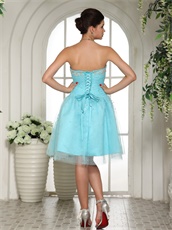 Brilliant Beaded Sweetheart Aqua Blue Drinking Party Dress Designer Recommend