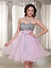 Endearing Baby Pink Short Holiday Prom Dress Zebra Lining Inside